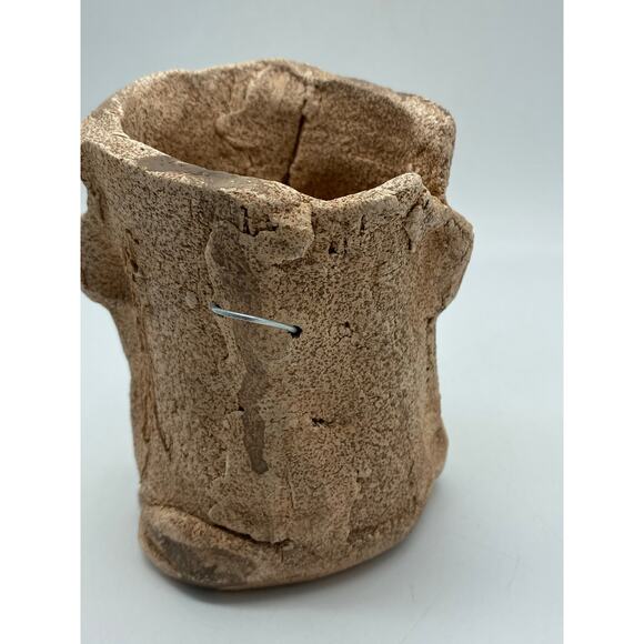 Vintage Studio Pottery‎ Jar Holder Man face Handmade Dad Gift Wall pocket signed - Picture 3 of 9